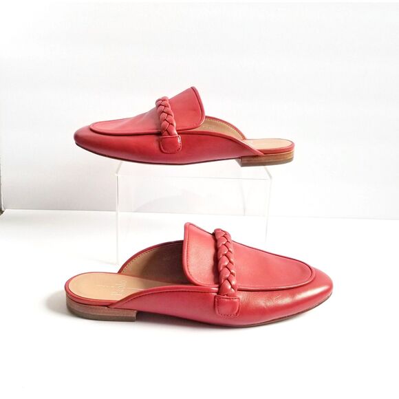 LINEA PAOLO Amy Braided Keeper Mules Red Napa Leather Sz 6.5 Slip On - Picture 4 of 12